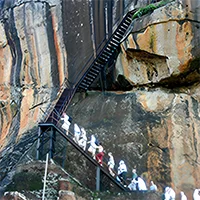 climbing sigiriya rock